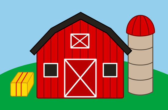 550x363 Free Clip Art Of A Cute Red Barn And Silo On A Farm Sweet Clip
