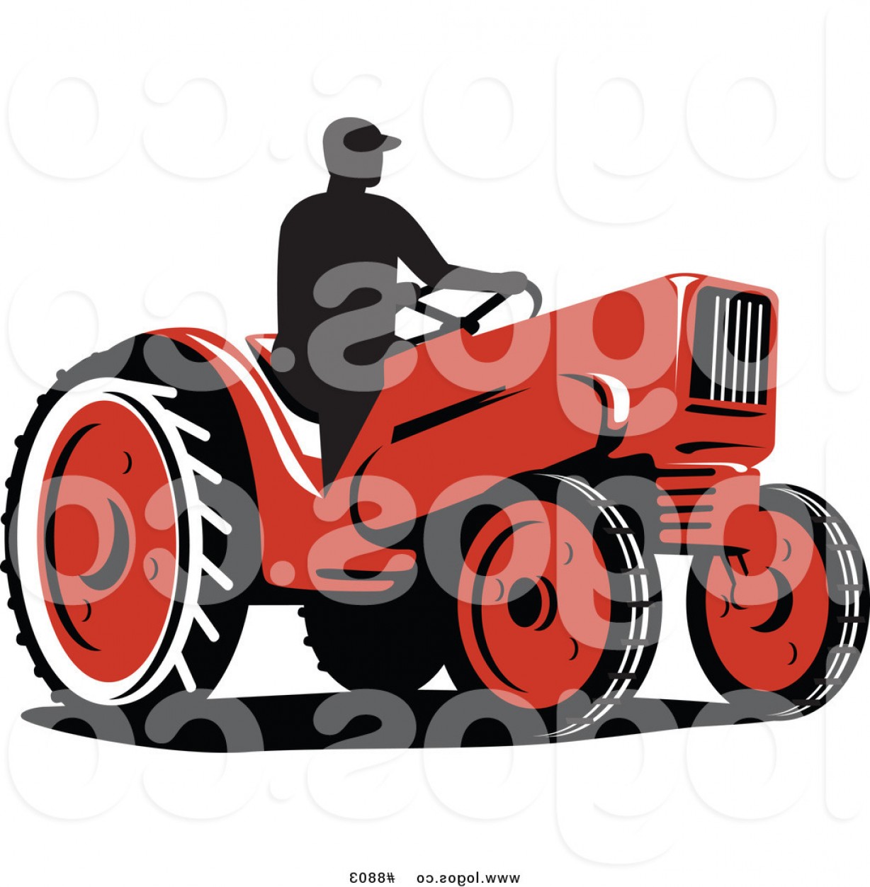 1228x1252 Royalty Free Clip Art Vector Logo Of A Silhouetted Farmer On A Red