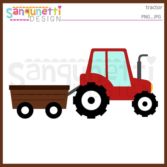 570x570 Tractor Clipart, Wagon Clipart, Transportation Clipart, Farm
