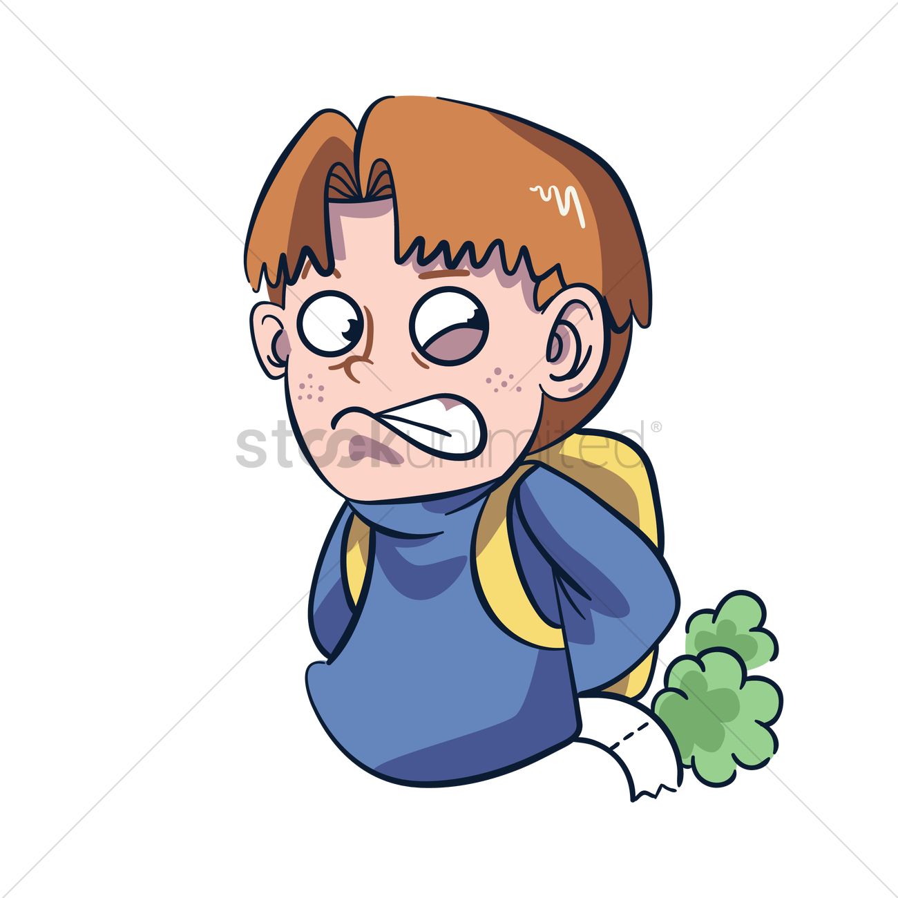 1300x1300 Cartoon Character Farting Vector Image