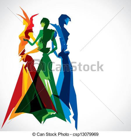 450x470 Abstract Fashion Women Stock Vector Clip Art Vector