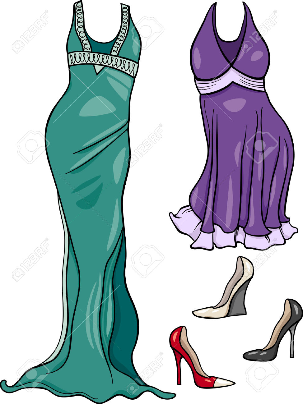 974x1300 Cartoon Dresses Clipart