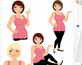 340x270 Fashion Blogger Clipart, Cute Planner Girl, Clipart Beauty Blog