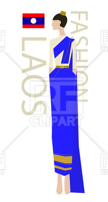 215x400 Laos Fashion Model Royalty Free Vector Clip Art Image