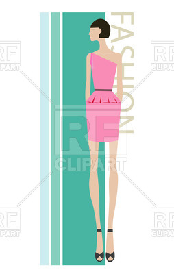 254x400 Young Slender Fashion Model In Pink Short Dress Royalty Free