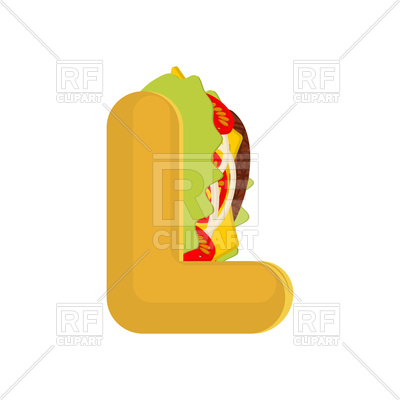 400x400 Letter L Fast Food Font Royalty Free Vector Clip Art Image