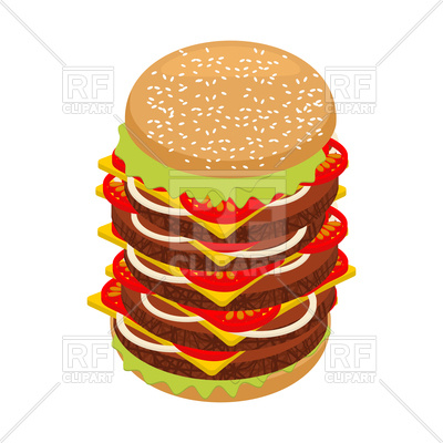 400x400 Very Large Hamburger Royalty Free Vector Clip Art Image
