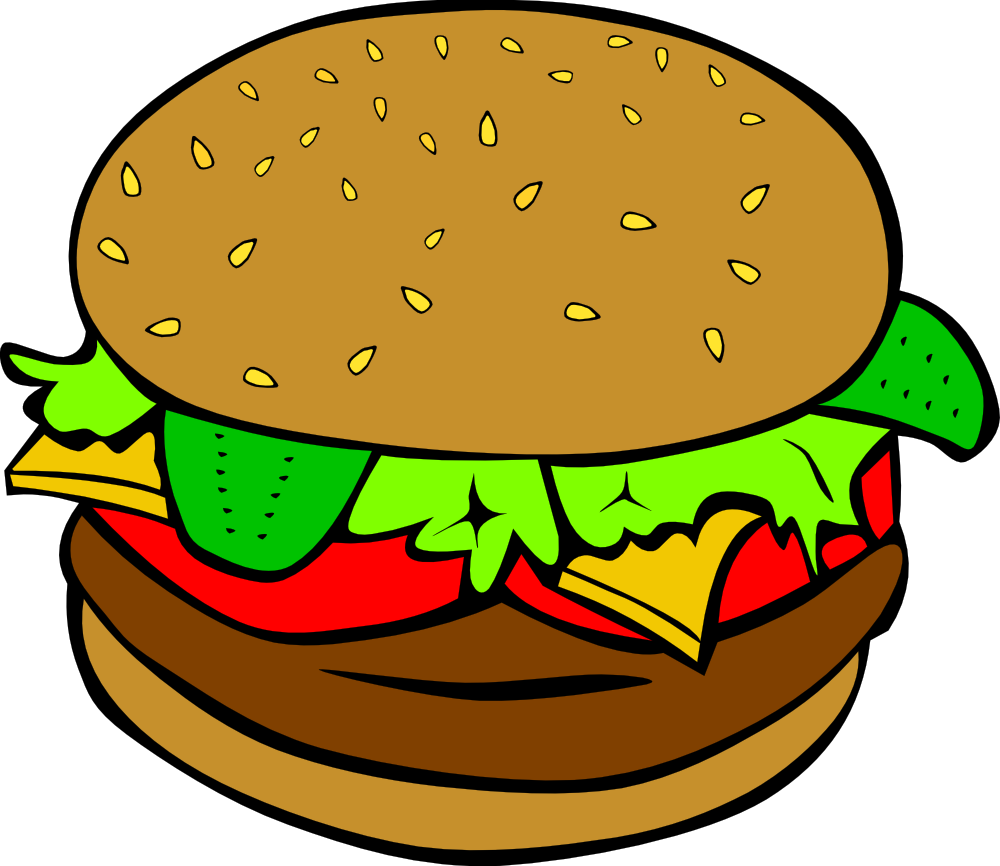 1000x866 Fast Food, Lunch Dinner, Hamburger. Tons Of Free Clip Art