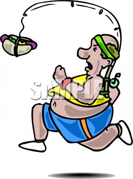 260x350 Fat Man Running After A Hotdog