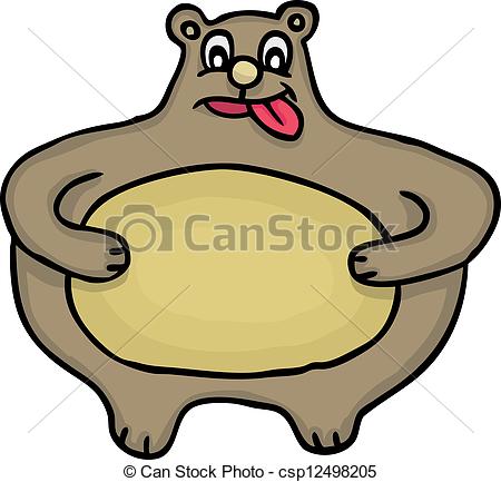 450x433 Painted Fat Bear, Vector Illustration Vector Clipart