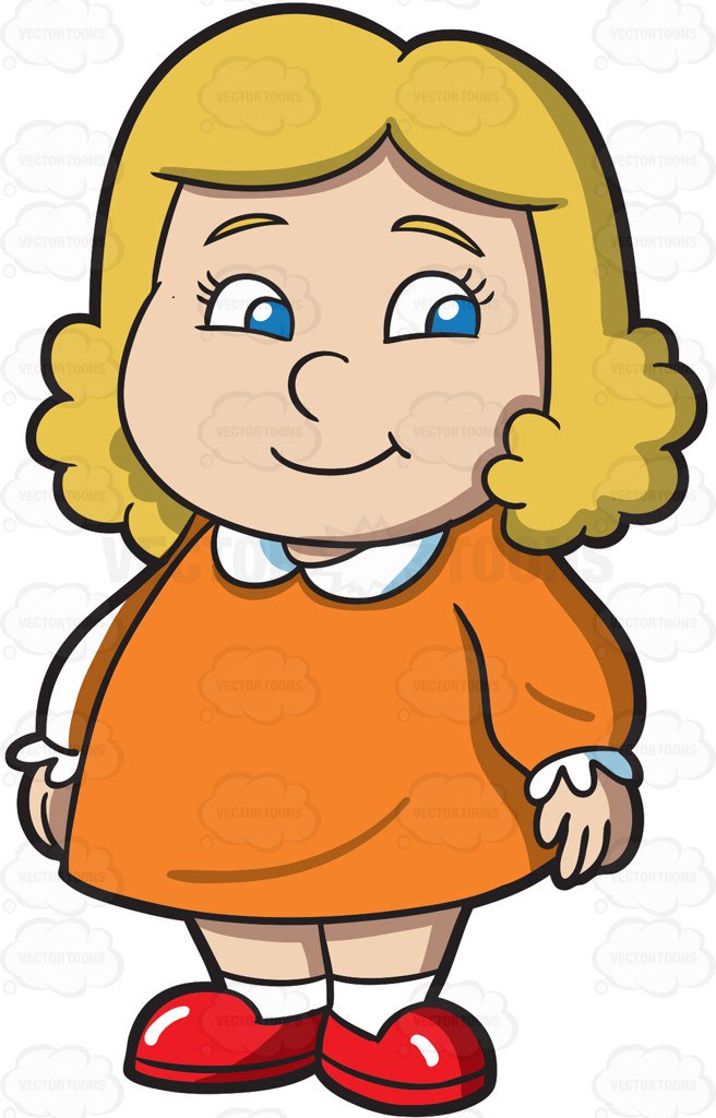 656x1024 An Adorable Fat Female Kid Cartoon Clipart Vector Toons