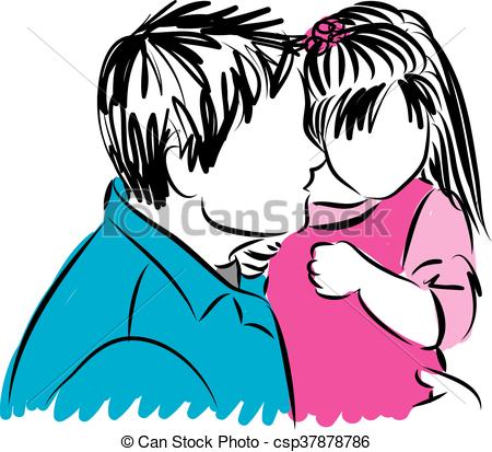450x413 Father And Daughter Illustration Vector