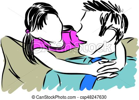 450x324 Father And Daughter Vector Illustration.