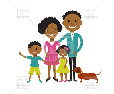 400x330 Happy African American Family Father, Mother, Son And Daughter