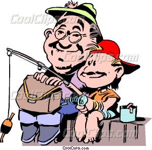 300x295 Father And Son Fishing From Vector Clip Art