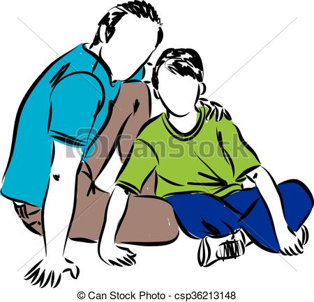 450x434 Father And Son Illustration Eps Vector