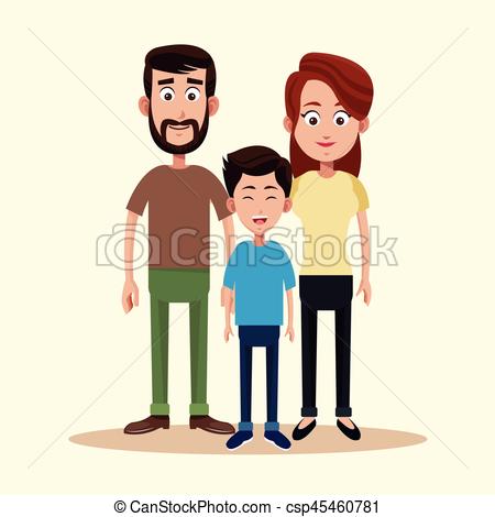 450x470 Father Mother And Son Family Vector Illustration Vector