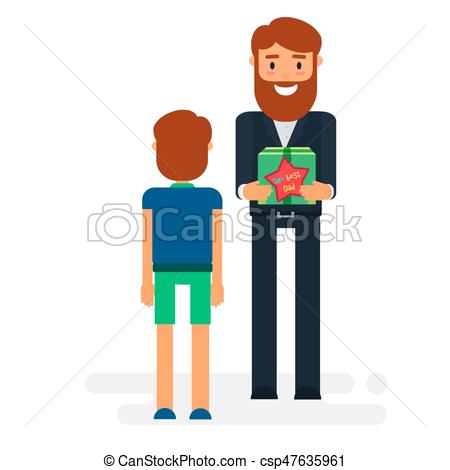 450x470 Happy Fathers Day Concept With Happy Father And His Son . Clip