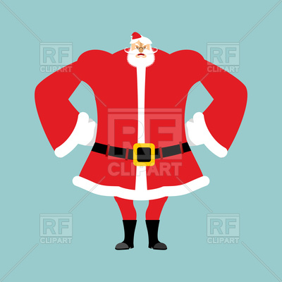400x400 Angry Santa, Christmas Grandfather With Beard And Mustache Royalty