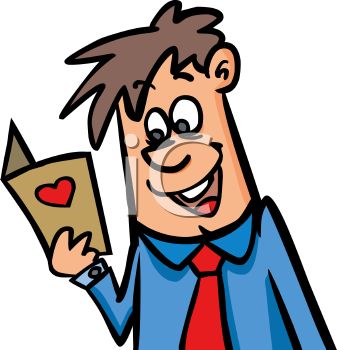 337x350 Happy Dad Reading A Father's Day Card