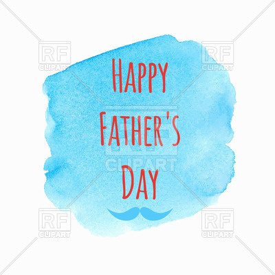 400x400 Happy Father's Day Card On Watercolor Spot Royalty Free Vector