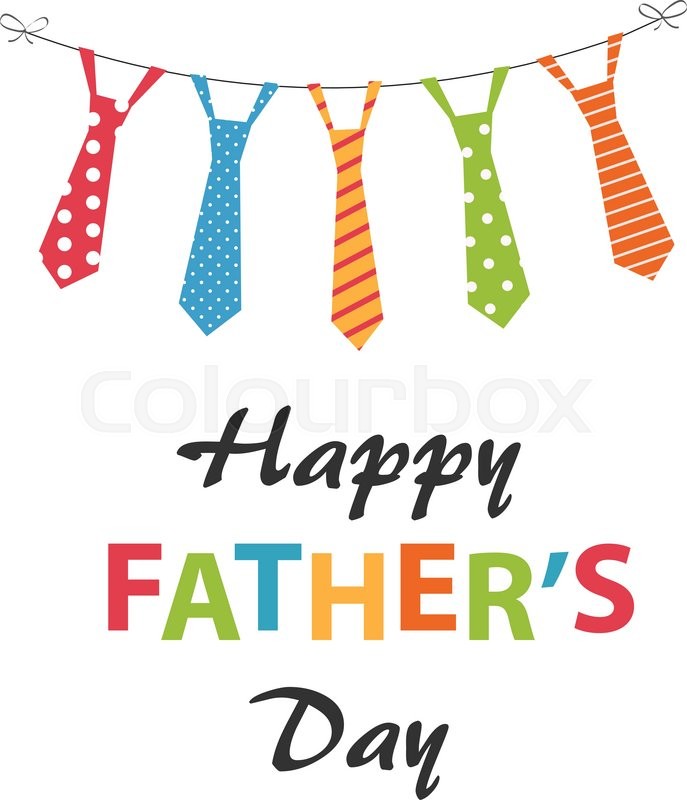 687x800 Happy Fathers Day Card Design With Hanging Ties Stock Vector