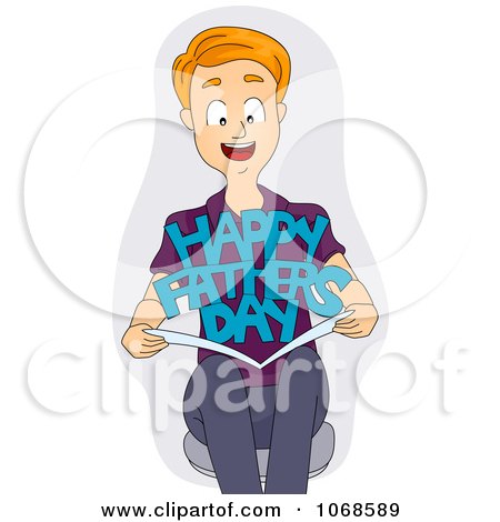 450x470 Clipart Man Holding A Fathers Day Card