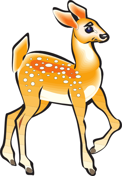 414x595 Posing Fawn Clip Art