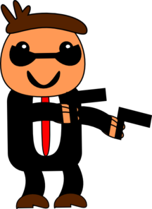216x296 Spy In Black Suit Clip Art