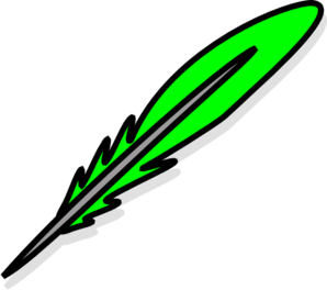 298x264 Green Feather Clip Art