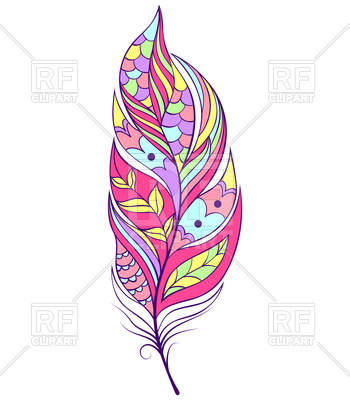 350x400 Illustration Of Abstract Feather On White Background Royalty Free