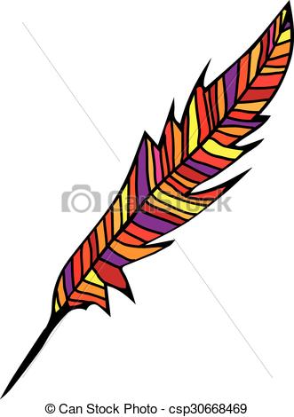 331x470 Abstract Feather With Colored Stripes Clip Art Vector