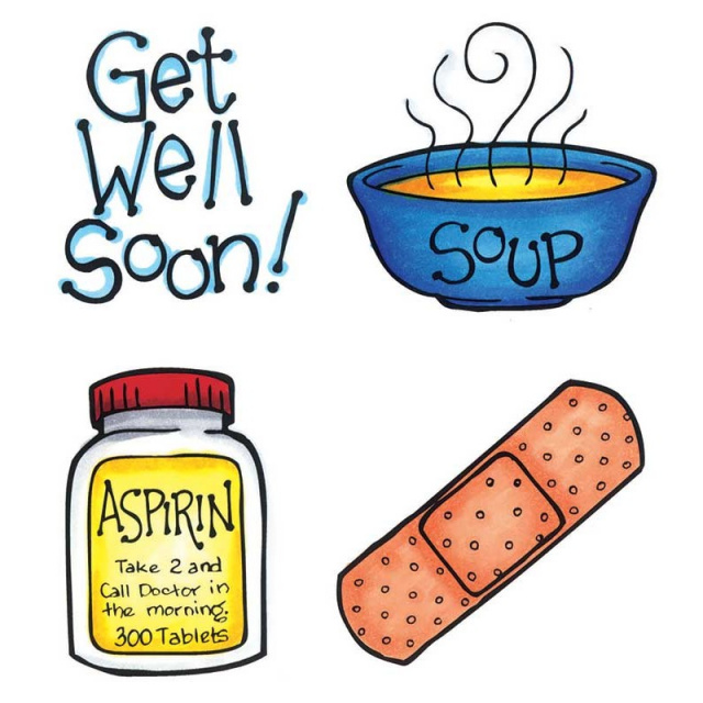 640x640 Get Well Rubber Stamps