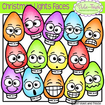 350x350 Christmas Light Fun Faces Traditional Christmas Colors Lights