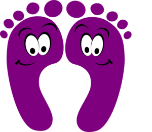 300x261 Purple Happy Feet Clip Art