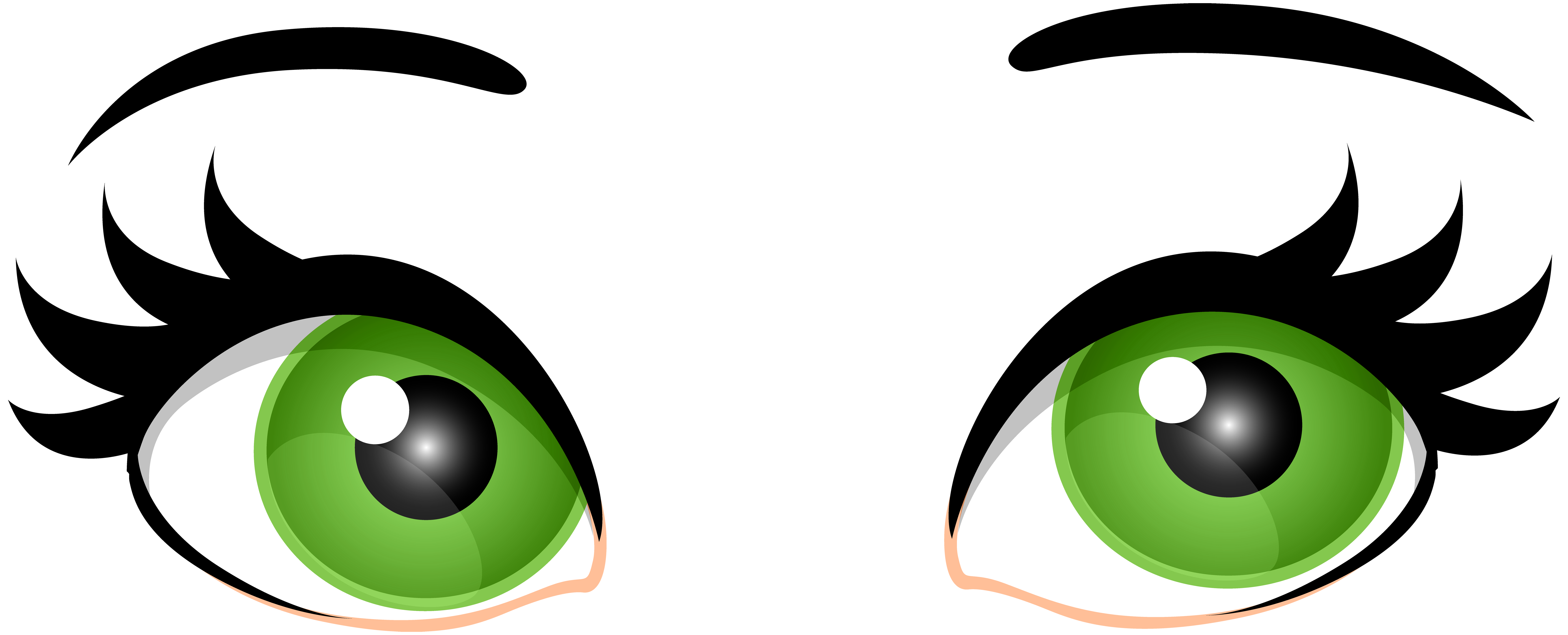 7000x2837 Green Female Eyes Png Clip Art