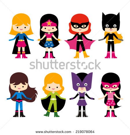 450x470 Female Superhero Clipart