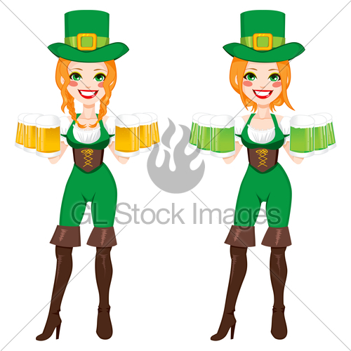 500x500 St. Patrick Irish Leprechaun Girl Gl Stock Images