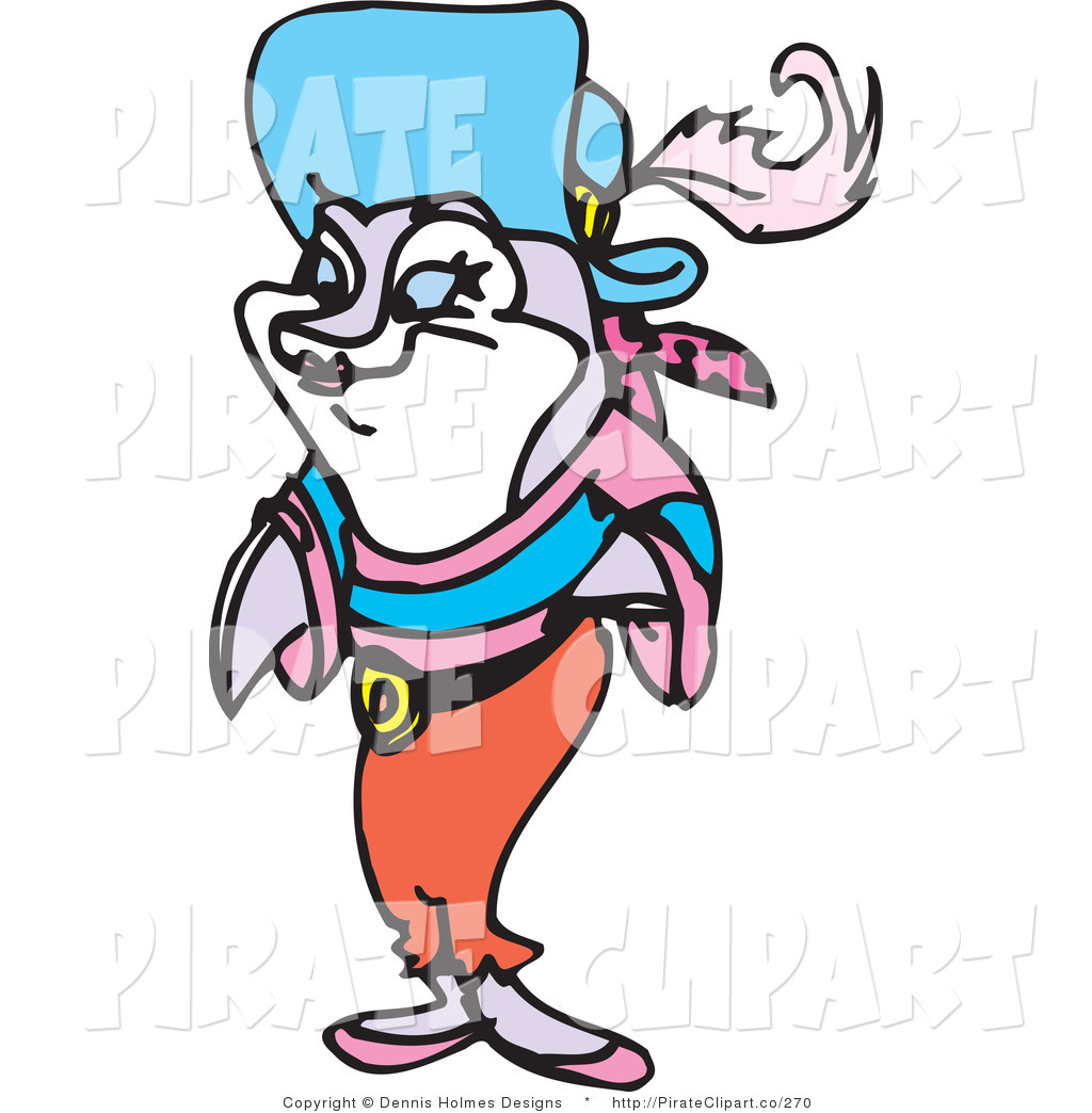 1024x1044 Vector Clip Art Of A Female Fish Pirate Wearing A Blue Hat By