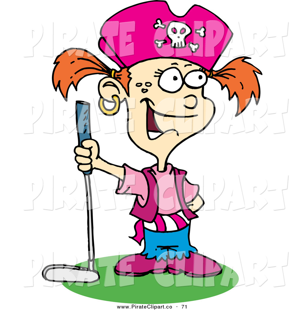 1024x1044 Vector Clip Art Of A Pirate Girl Going Golfing By Dennis Holmes