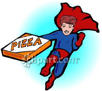 350x315 A Superhero Carrying A Pizza Box