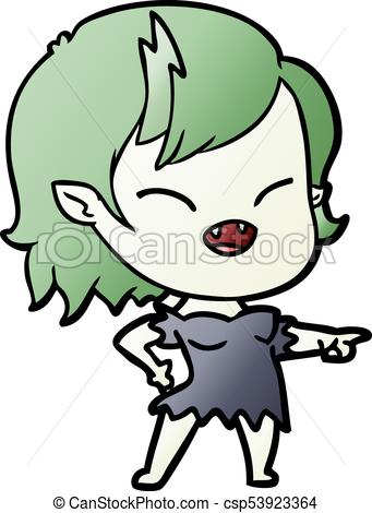 341x470 Cartoon Vampire Girl Pointing And Laughing Clip Art Vector
