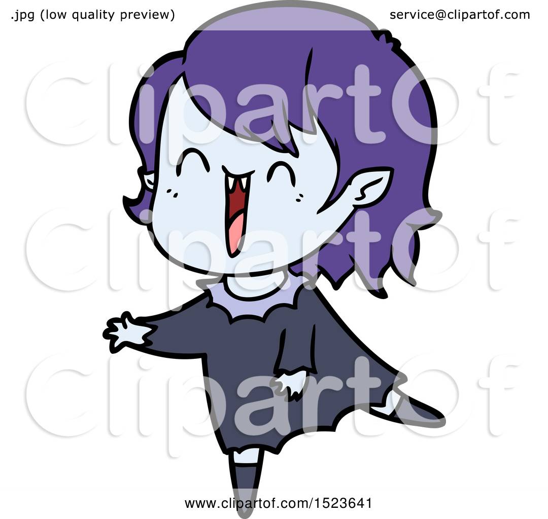 1080x1024 Cute Cartoon Happy Vampire Girl By Lineartestpilot