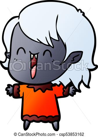 338x470 Cute Cartoon Happy Vampire Girl Clip Art Vector