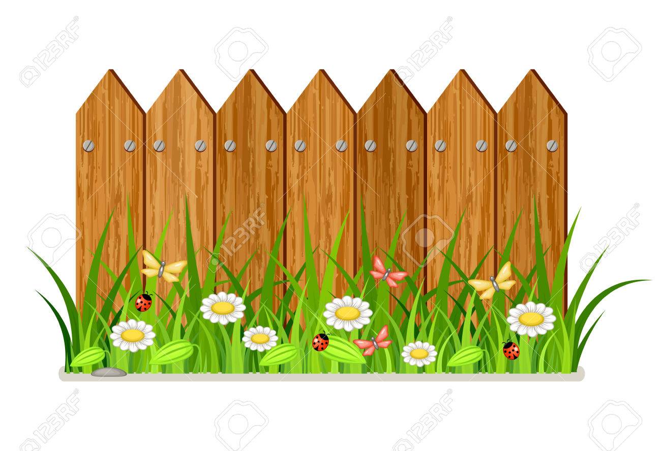 1300x888 Sweet Idea Fence Clipart 10 860 Garden Cliparts Stock Vector