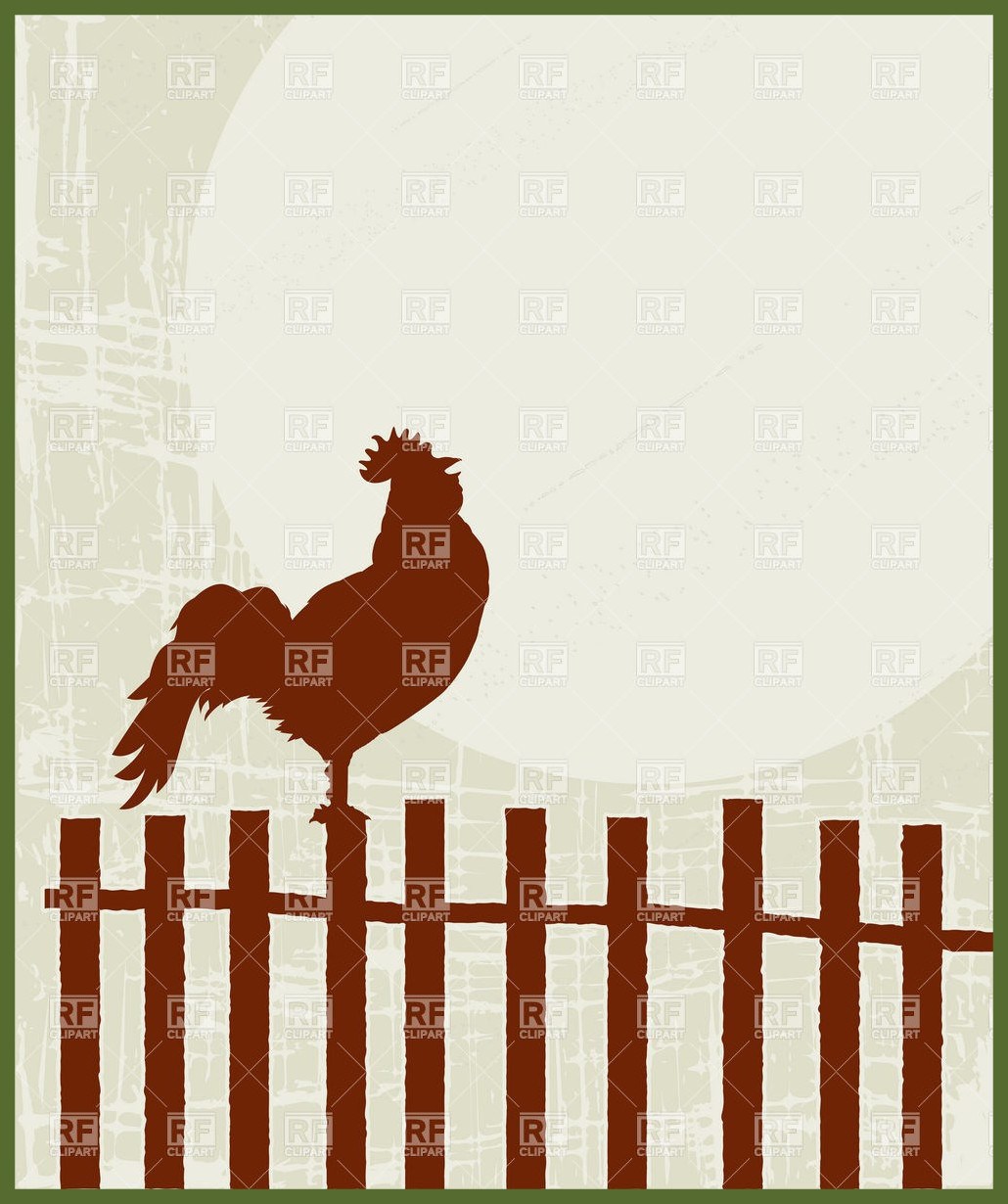 1030x1230 Appealing Proud Rooster On The Fence Royalty Vector Clip Art Image