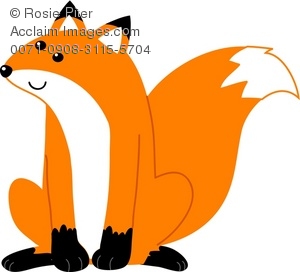 300x272 Fox Sitting Down Royalty Free Clip Art Image