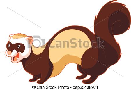 450x308 Vector Image Of The Cartoon Smiling Ferret Vectors Illustration