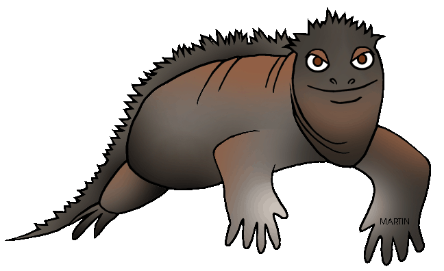 648x396 Animals Clip Art By Phillip Martin, Marine Iguana