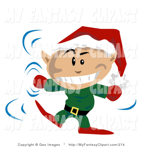 600x620 Clip Art Of A Festive Christmas Elf Wearing A Santa Hat